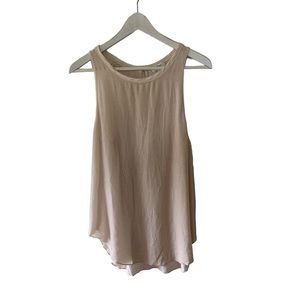 Aritzia Wilfred Silk Rayon Sleeveless Flowy Champagne Cream Top Size Medium